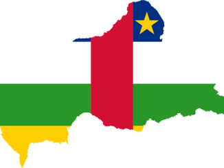Central African Republic, flag and map