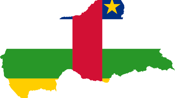 Central African Republic, flag and map