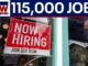 US economy adds 115,000 jobs in April, unemployment steady at 4.3%