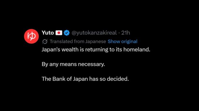 Anonymous BOJ Insider Sparks Panic Over Looming Carry Trade Unwind